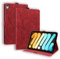 LMFULM® Étui pour Apple iPad Mini 7 (A17 Pro 2024) (8,3 Pouces) PU Cuir Poche Cas Flip Coque Protection avec Veille/Sommeil Stand Housse Case Gaufrage Papillon d'amour Rouge