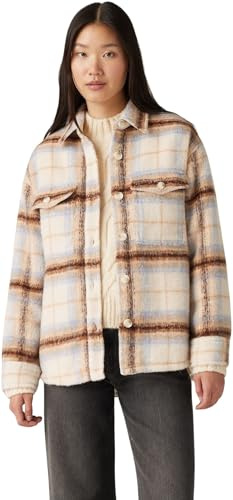Levi's Damen Jacke Lola Shacket mit Karomuster, Relaxed Fit, Beige (Majorie Plaid Sunny), XS