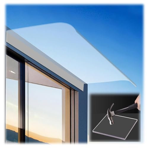 Modern Polycarbonate Window Awning Door Canopy Shelter for Front Porch Patio Roof Rain Snow Sun Protection 50x170cm