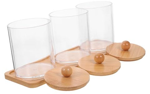 Ciieeo 5 Sätze Make-up- schminktisch kommode Wattebällchen Wattebauschhalter transparenter Wattepadhalter für den Haushalt Badezimmer-Waschtisch-Organizer p.s