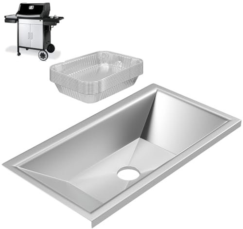 DcYourHome 99251 Grease Tray with Drip Pan Liner for Old Weber Spirit 200 Series Spirit E/S-200 Spirit E/S-210 with Side Control Panel, Spirit 500 Grease Tray for Weber Genesis Silver A Grill Parts