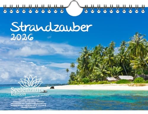 Strandzauber DIN A5 Kalender für 2026 Urlaub Strand und Strände - Seelenzauber