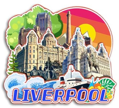 Quwsne Refrigerator Magnet Liverpool UK Fridge Magnet City Travel Souvenirs Tourist Gifts 3D Classic Landmarks Handmade Crafts Home Decoration -3739
