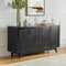 HULALA HOME Mid-century Sideboard with Storage Cabinet with Adjustable Shelves and Solid Wood Legs, Black