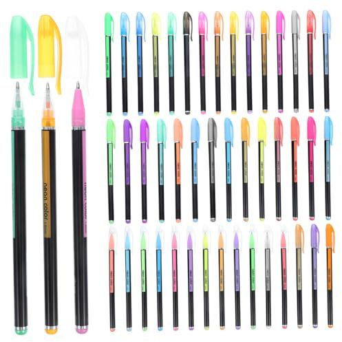Gadpiparty 48 Gelstifte-set Neon-milchglitzerstifte Feine Spitze Für Kunst Färbung Scrapbooking