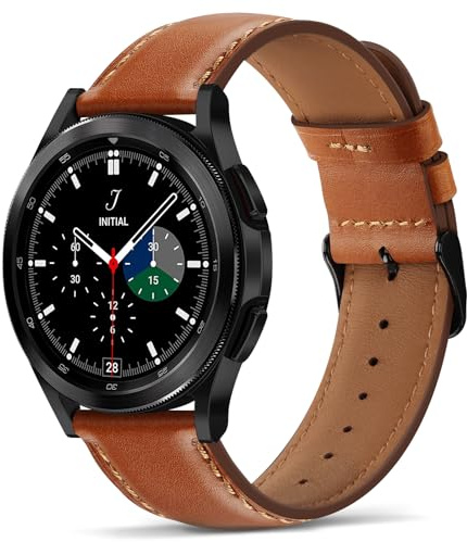 Tasikar 22mm Armband Kompatibel mit Samsung Galaxy Watch 3 45mm/Galaxy Watch 46mm Armband, Premium Echte Leder Ersatzarmband für GT 3 /GT 2 /Gear S3, 22mm, Marrón clásico