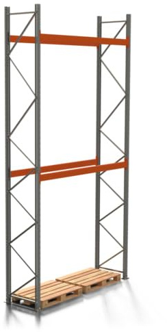 REGALWERK Palettenregal Artus - Grundregal mit 3 Ebenen - Fachlast 3.000 kg - 5.500 x 2.700 x 800 mm (HxBxT) - Schwerlastregal