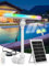 Pool Waterfall with Solar Power Light, Above Ground Pool Fountain with Remote & Solar Panel, 15 Color 10 Mode LED Lights, 360° Adjustable Water Sprinkler for Relaxation & Cooling