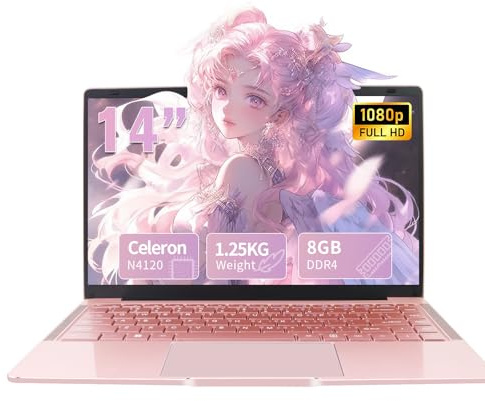 MOREPC Laptop 14,Notebook Portatile Leggero, Celeron N4120, 6GB RAM DDR4,Include una Pellicola Protettiva per Tastiera in Layout Italiano, Ideale per Studio e Lavoro (8+512GB)