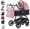Daliya® NEOMOVE 3in1 Kinderwagen, Buggy & i-Size Babyschale (Schwarz-Rosa)