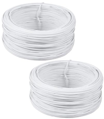 OFFSCH 2 Rollen Beschichteter Draht Vinyl Pflanzengarten Dünner Bindedraht Spalierdraht Flacher Draht Pvc Umwickelter Draht Bindedraht Aus Eisen Bindedraht Verzinkter Eisendraht