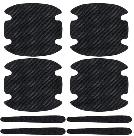 8 Stück Auto türgriff schutzfolie für BMW 1er 3 (III) F40 I 2019-2024, Auto Carbonfaser Leder Türgriff Lackschutzfolie, Kratzfest, Abriebfest(Schwarz)