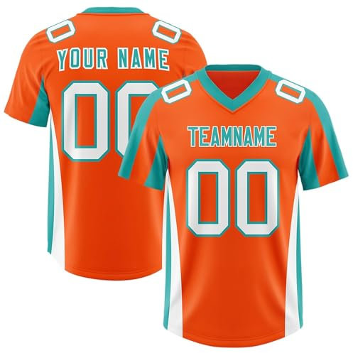 Generisch Football Kostüm Damen, Personalisiert American-Football Trikot Custom Jersey Personalized Team Name & Number Sports Uniform Für Kinder Erwachsene Junge Mädchen Tshirt Football (S, 13)