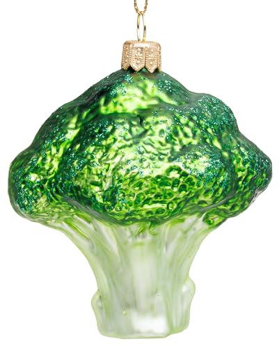 SIKORA Brokkoli besondere Weihnachtskugel Glas Weihnachtsmann Christbaumschmuck Deko Figur Weihnachten Anhänger Ornament - Premium Line - BS832