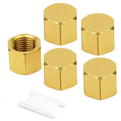 GASHER 5 STÜCK 1/8 BSP Messingrohrkappe, bsp Innengewinde Socket Rohrende Kappe Stopfen Fitting GO-482SS