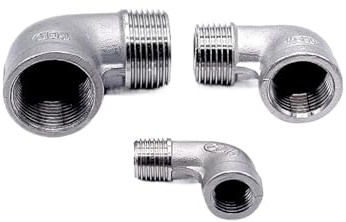 LIUCH Raccords de tuyauterie en Acier Inoxydable SS 304, Coudes à 90 degrés, Filetage Femelle x mâle 1/8, 1/4, 3/8, 1/2, 3/4, 1(3/4)