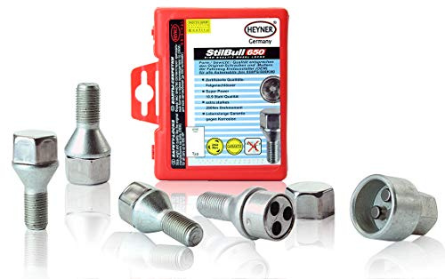Heyner Germany StillBull Locking Wheel Nuts M12x1.5 Vauxhal Corsa E Models 2014 To 2020 Set 4 Locks Alloys Antitheft Protection Bolts I3