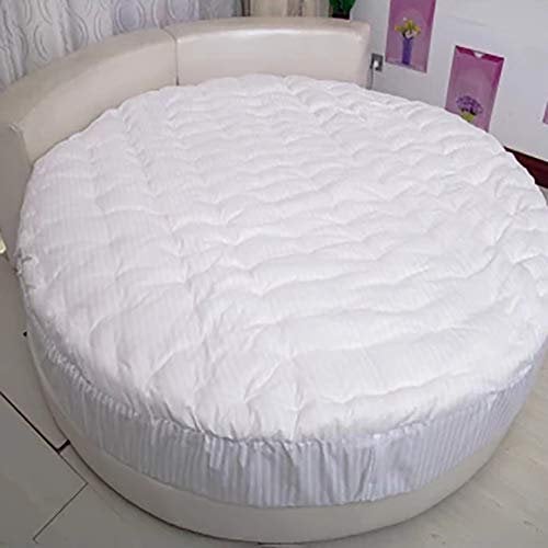 MSM Dick Runde Matratzenauflage, Volltonfarbe Gesteppter Komfort Anti-mite Bodenmatratze Futon Bett Roll-weiß Durchmesser:180cm