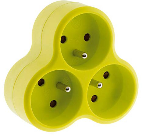 Multiprise triplite triangulaire 16A - jaune - Zenitech