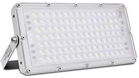 Viugreum Led Fluter 100w, Ultradünn Flutlicht Kaltweiß 6000K, Superhell 10000Lm Mit 105Leds (Smd 2835), IP66 Wasserdicht Aussenstrahler für Garten, Garage, Sportplatz, Hotel ect