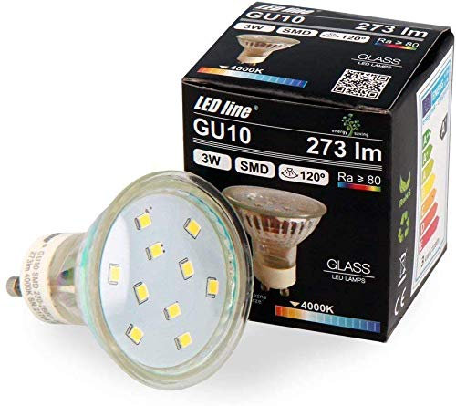 LED line GU10 3W LED Leuchtmittel Neutralweiß 4000K 273 Lumen Spot Strahler Einbauleuchte Energiesparlampe Glühlampe
