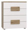 FORTE Arkina Kommode mit 4 Schubladen, Holzwerkstoff, Artisan Eiche + Weiß, 80,2 x 94,9 x 41,3 cm