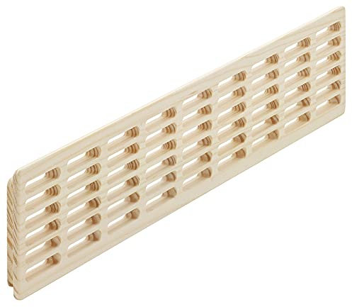 Gedotec Lüftungsgitter Tür-Gitter Massiv-Holz Abluftgitter Fichte | Belüftungsgitter eckig mit Abdeckrand | 550 x 80 mm | Türlüftung zum Einlassen | 1 Stück - Gitter für Möbel, Heizkörper und Türen