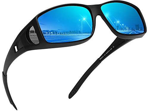 MEETSUN Fit Over Glasses Sunglasses for Men Women,Wrap Around Sunglasses Polarized UV400 Protection