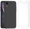 NEW'C Coque pour iPhone XR Silicone Ultra Fine Noir et 2 × Verre trempé pour iPhone XR Film Protection écran