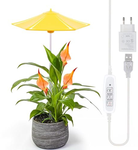 Luce di crescita per piante d'appartamento, luce LED a spettro completo, lampada per la crescita regolabile in altezza con modalità temporizzazione 3/9/12H, piccola luce di crescita ideale per piante