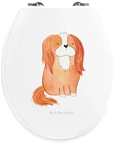 Mr. & Mrs. Panda Motiv WC Sitz Hund Cavalier King Charles Spaniel - Geschenk, Toilettendeckel, schönster Hund, Wauwau, Vierbeiner, Sprüche, WC-Sitz,