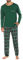 Sykooria Pyjama Hommes d'automne et d'hiver Ensemble de Chemise Manches Longues Vêtements de Nuit en Coton à Hauts et Pantalons Lâche Décontracté Confortable XXL Style_C Vert