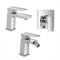 Set rubinetti miscelatori lavabo bidet e doccia incasso cromati, scarico click clack incluso, serie Kubo (Set Lavabo Bidet e Doccia incasso)