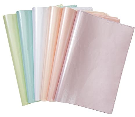 Seidenpapier 6 Farben Seidenpapier Metallic Geschenkpapier Geschenkverpackung Papier Geschenk Verpackungsmaterial für Weihnachten, Hochzeit, Geburtstag, DIY Craft 60 Blatt (500 x 700mm)