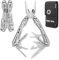 Swiss+Tech Multitool 16 in 1, Multifunktionszange Edelstahl Faltbares Multifunkstionswerkzeug Multifunktionale Zange mit Messer Flaschenöffner Gürtelclip für Camping Reparieren, mit Tragtasche