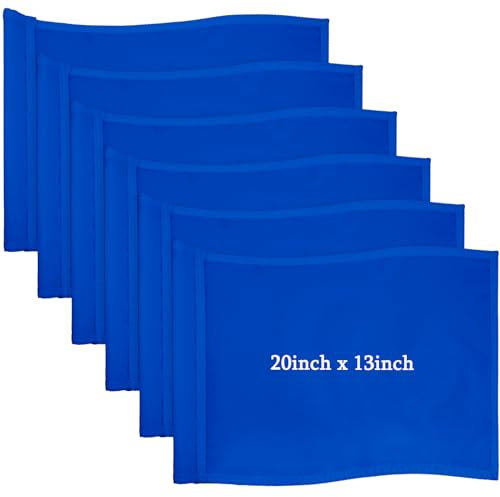 6 Pieces Large Golf Flags with Tube Inserted, Oversized Golf Flags 13 x 20 Inch Golf Pin Flags Putting Green Flags for Yard 420d Nylon Pin Flags for Indoor Outdoor Backyard Garden (Blue)