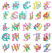 TIESOME 52 Stück Blumen Buchstaben Aufnäher zum Aufbügeln, 2 Sets florale bestickte Applikationen Aufnäher Buchstaben Aufnäher bunte Näh Reparatur Alphabet Aufnäher für Kleidung Tasche DIY Handwerk