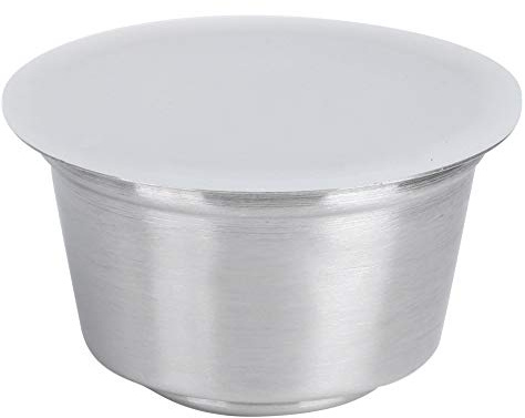 Cápsula de café, Taza de Cápsula de café Recargable Reutilizable de Acero Inoxidable Apta para Cafetera Dolce Gusto (WHITE)
