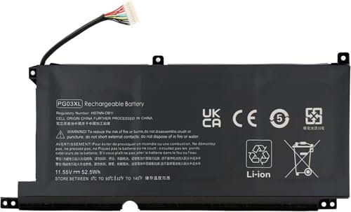 PG03XL HSTNN-DB9G HSTNN-OB1I L48430-AC1 L48495-005 Batterie Compatible avec HP Pavilion Gaming 15-DK 15t-DK 15-DK0125TX 15t-dk100 15-ec000 15-ec1012ns 16-A000 16-A0013NS Ordinateur PC Portable