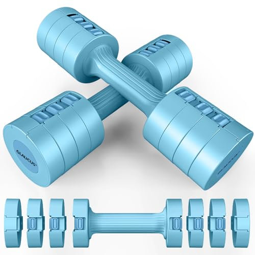 GLAUCUS Hantel-Set mit verstellbarem Gewicht - ein Paar 1,8 kg, 2,7 kg, 3,6 kg, 4,5 kg (je 0,9 kg - 2,3 kg), freies Gewicht-Set für Frauen zu Hause, Fitnessgeräte, Workout, Krafttraining für