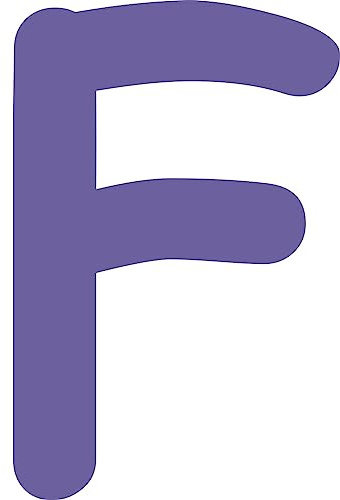 Kleckerliese Buchstaben Aufkleber 36 cm Einzel – seidenmatte Alphabet Sticker A–Z für Kinderzimmer, Wand, Tür, Möbel & Auto – selbstklebend & konturgeschnitten – F – Farbe Lila