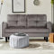 Hello-5ive 2 Seater Sofa, Modern Velvet Sofa Couch with Thicken Cushions, Comfy Loveseat Sofa for Living Room, Bedroom, Office, Apartment, Sofa 2 Seater Settee with 2 Pockets, Grey