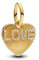 PANDORA Moments Gravierbarer Love-Herz Charm-Anhänger aus Sterling Silber mit vergoldeter Metalllegierung und Zirkonia, Kompatibel Moments und ME Armbänder, 763604C01