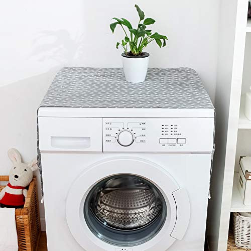 ACOGEDO Waschmaschinen-Abdeckung, Waschmaschinen-Abdeckung für Toplader-Waschmaschine und Trockner, Abdeckungen aus Mehrzweck-Baumwollleinen für Gefrierschrank, Schrank, Tisch und