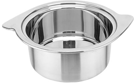 LIGIGWASH 1 Olla De Inducción Para Cocina Olla Individual Profunda De Acero Inoxidable Wok Plateada