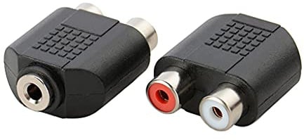 Kalttoy Lot de 2 adaptateurs jack audio femelle vers 2 RCA mâles 3,5 mm