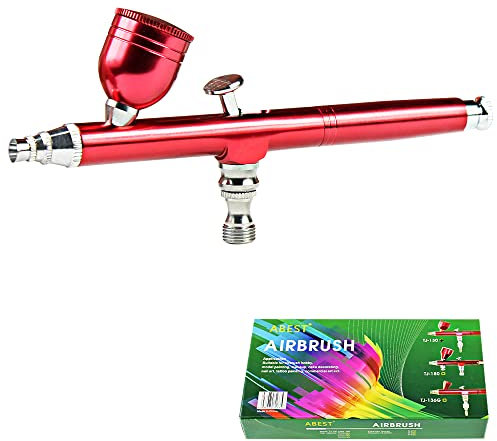 ABEST - Kit aerografo a doppia azione, per spruzzare vernice, con alimentazione a gravità, da 0,3 mm