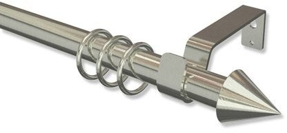 INTERDECO Gardinenstange ausziehbar 22/19 mm, Teleskop-Vorhangstange aus Metall, Edelstahl-Optik, zur Wandmontage, Typ 1222031, 200-350 cm