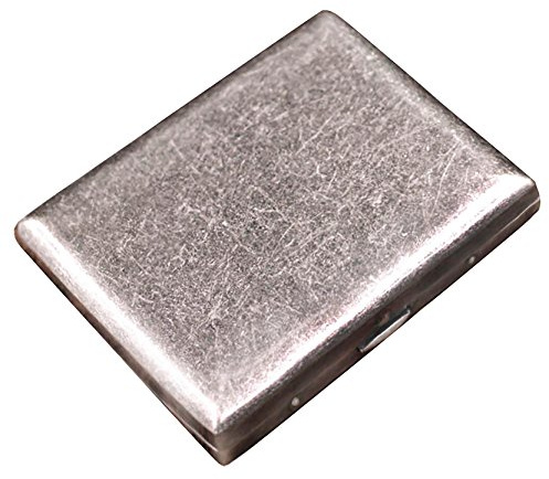 CaLeQi Vintage Silver Cigarette Case Holds 20 Cigarettes. Featuring a Retro Silver Design, it Fits Easily Into any Pocket or Shirt Pocket (With Branded Gift Box)