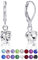 DTPSilver - Damen Klappbügel Ohrringe 925 Sterling Silber mit Kristallen von Swarovski® Elements 6 mm Runde - Farbe : klare Kristalle